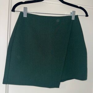 Green Asymmetrical Wrap Mini Skirt-Never worn-tag removed